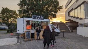 Pizza Truck with sunset backdrop
